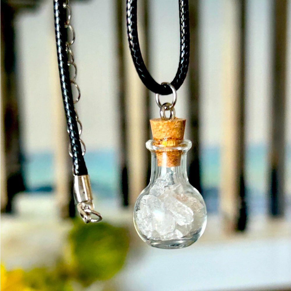 Clear Quartz & Selenite Pendant Necklace: Empowerment